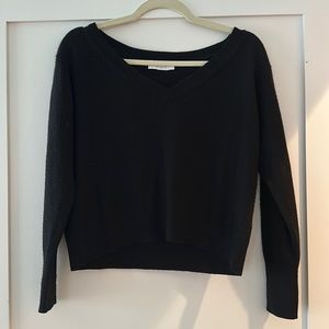 Everlane Cashmere Crop V-Neck Size XS, Black